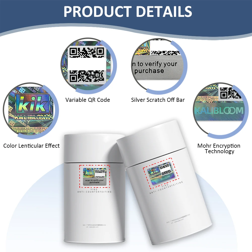 product custom authenticity laser vinyl scratch off layer security stickers features with qr code tamper evident hologram adhesive label-5