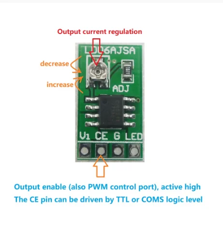 Respicefinem 3.3-5V LED Driver Module – Adjustable 30-1500mA Constant Current, PWM/Resistor Control, 9W Output