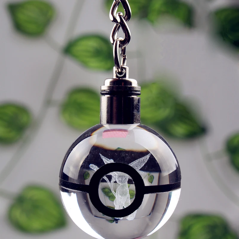 Custom Logo 30mm Crystal Espeon K9 Ball Led Keychain For Souvenir Gifts ...