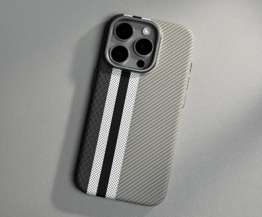 iPhone15ProMax新款现货到货手机壳磁性硬壳碳纤维颗粒防摔保护套