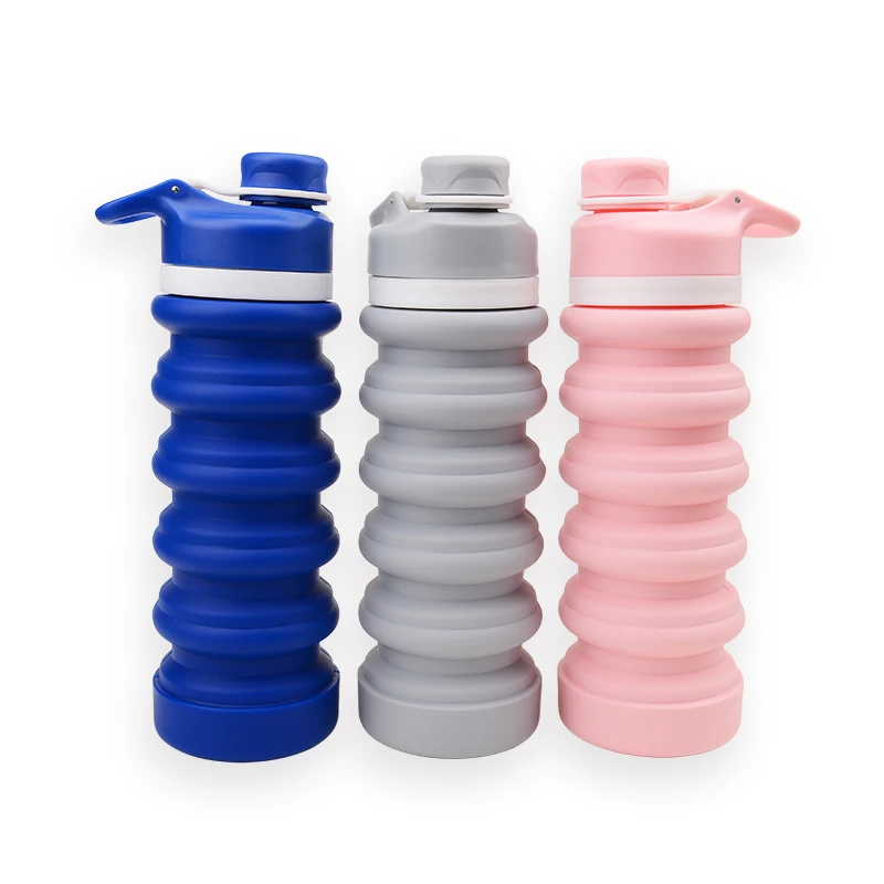 BPA Free Silicone Collapsible Water Bottles Portability Outdoor Sport ...