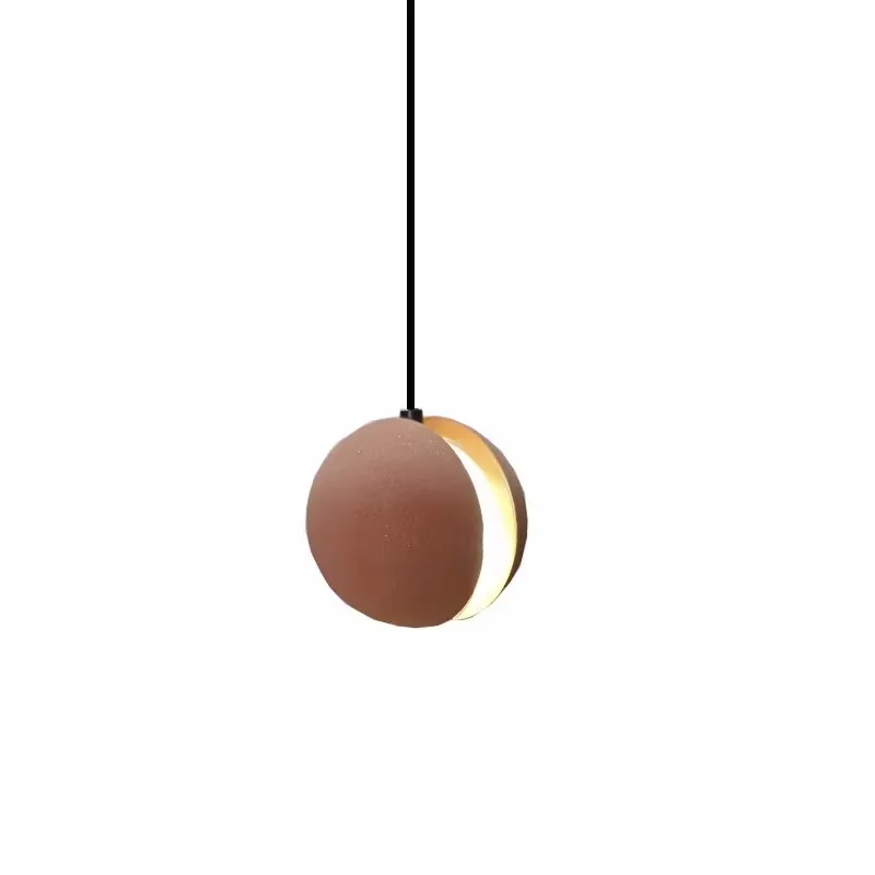 Futuristic Small Size LED Pendant Light Sphere-Shaped with Split Design for Artistic Interiors Cafe Decor Hanging Installation