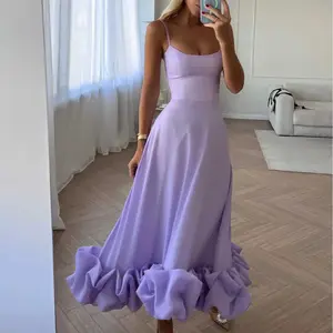 Women Fashion Clothing Designers Factory Oem Custom Lime a Line Midi Dress Women's Dresses