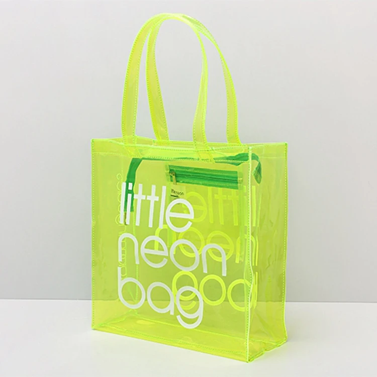 Custom Women Fashion Translucent Plastic Handbag Waterproof