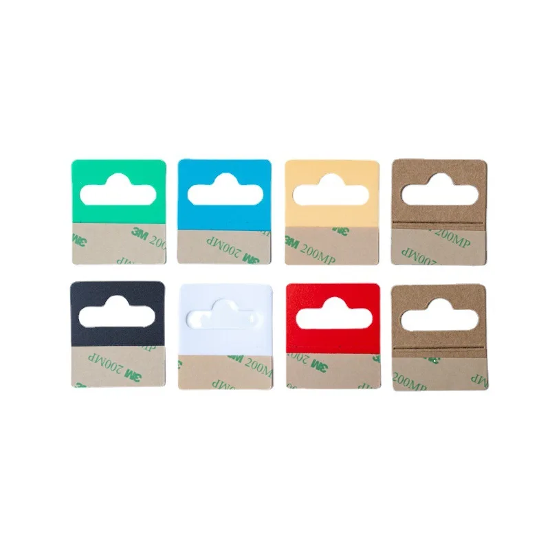 Custom Design Eco Friendly Biodegradable Disposable Cardboard Hook Adhesive Hang Tabs