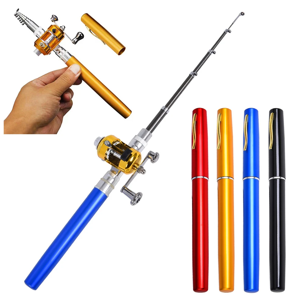 compact pocket fishing pole 20cm Portable Pocket Telescopic Mini Fishing Pole Pen Shape Folded Fishing  Rod with Reel Wheel Portable Mini Fishing Rod| Alibaba.com