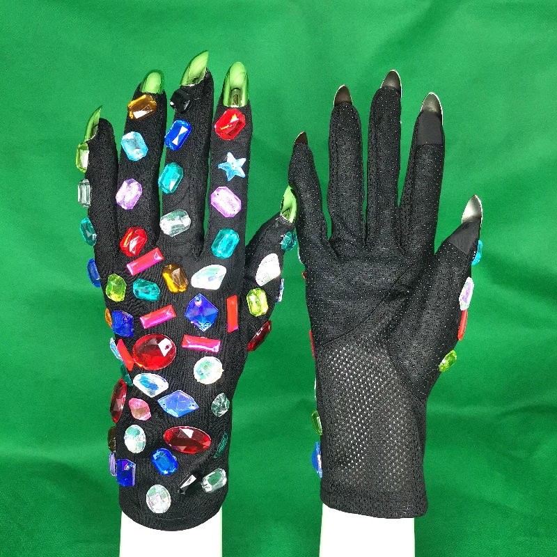 2024 Модные женские перчатки со стразами для вечеринки женские перчатки