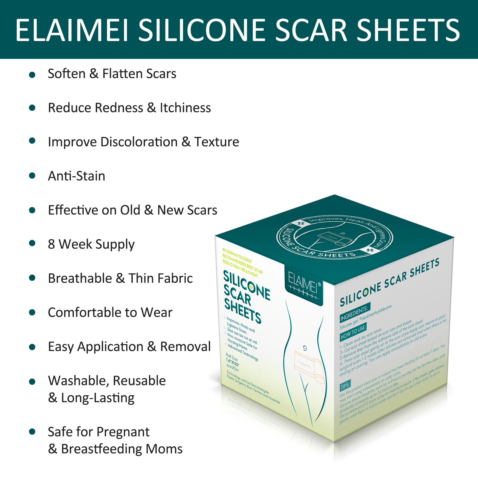 Elaimei Professional Surgery Scar Removal Silicone Gel Scar Removal Patches Silicone Scar