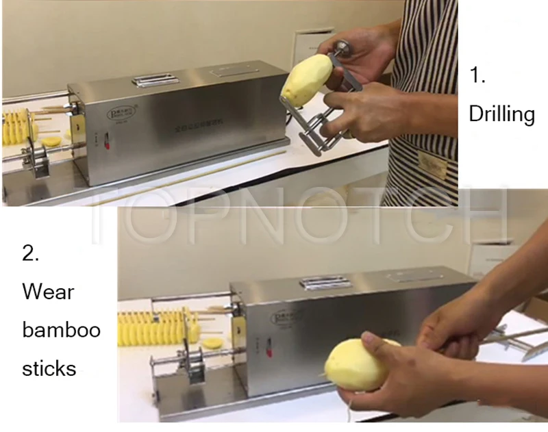 Automatic Stretch Tornado Potato Machine,potato Spiral Cutting