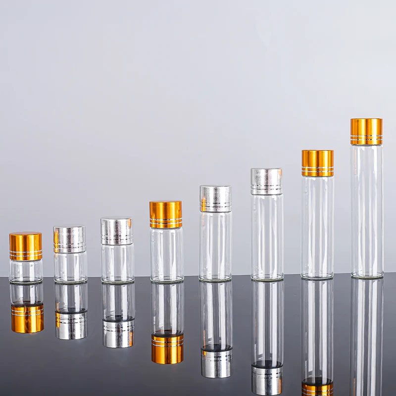 Glass Vials 5ml 10ml 20ml 25ml 30ml Mini Sealing Cosmetic Attar Oil Bottle Tester Bottle Tube With Spiral Cap