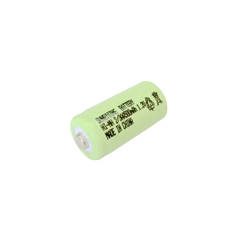Nimh 2/3AA 500mah rechargeable battery 1.2v with button top