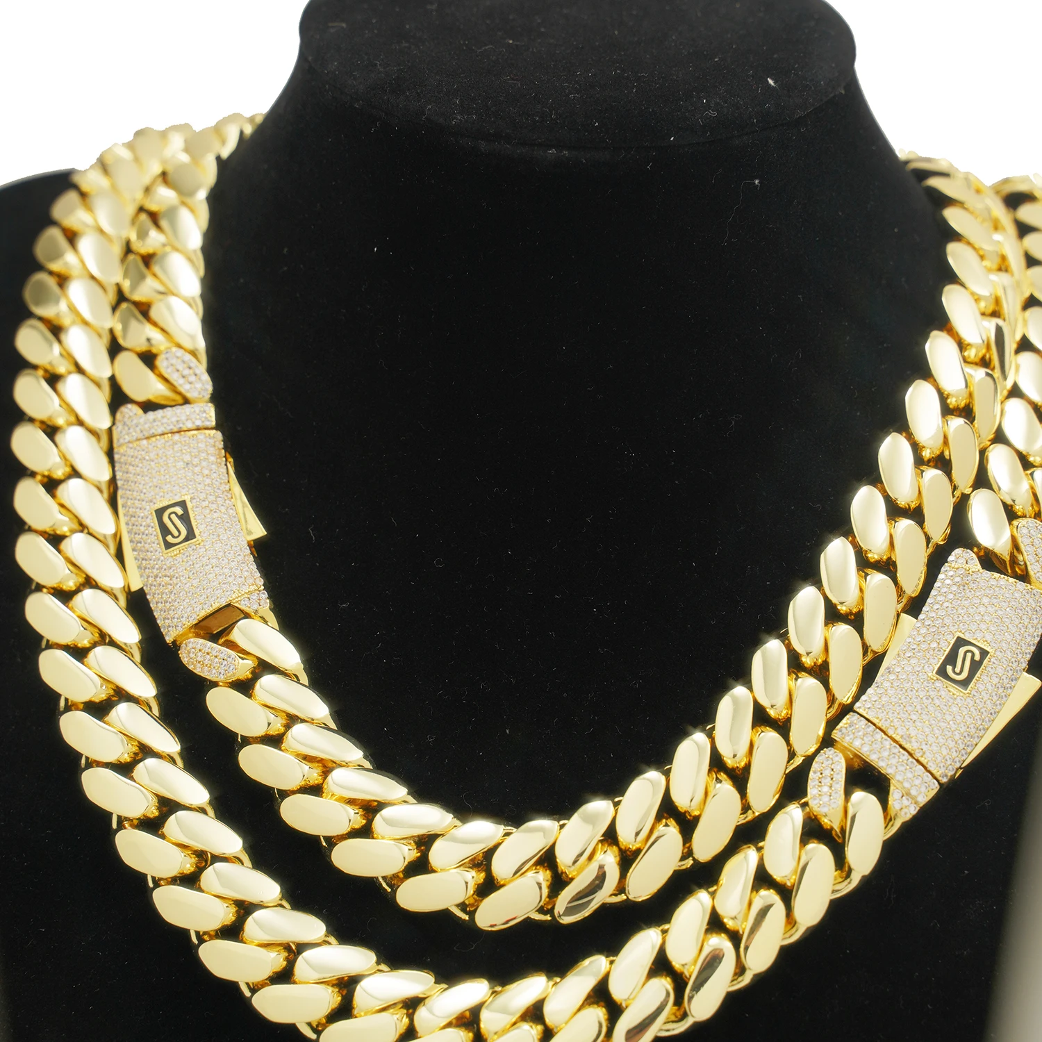 Wholesale Choker 18k Gold Chunky Custom Gold Cuban Link Chain 24k