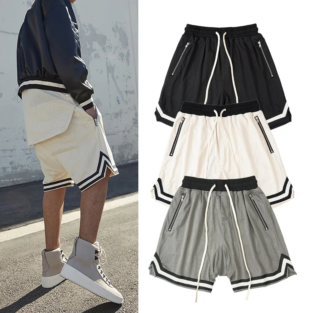 Plain Polyester Men's Basketball Shorts For Sport And Training_voghion.com