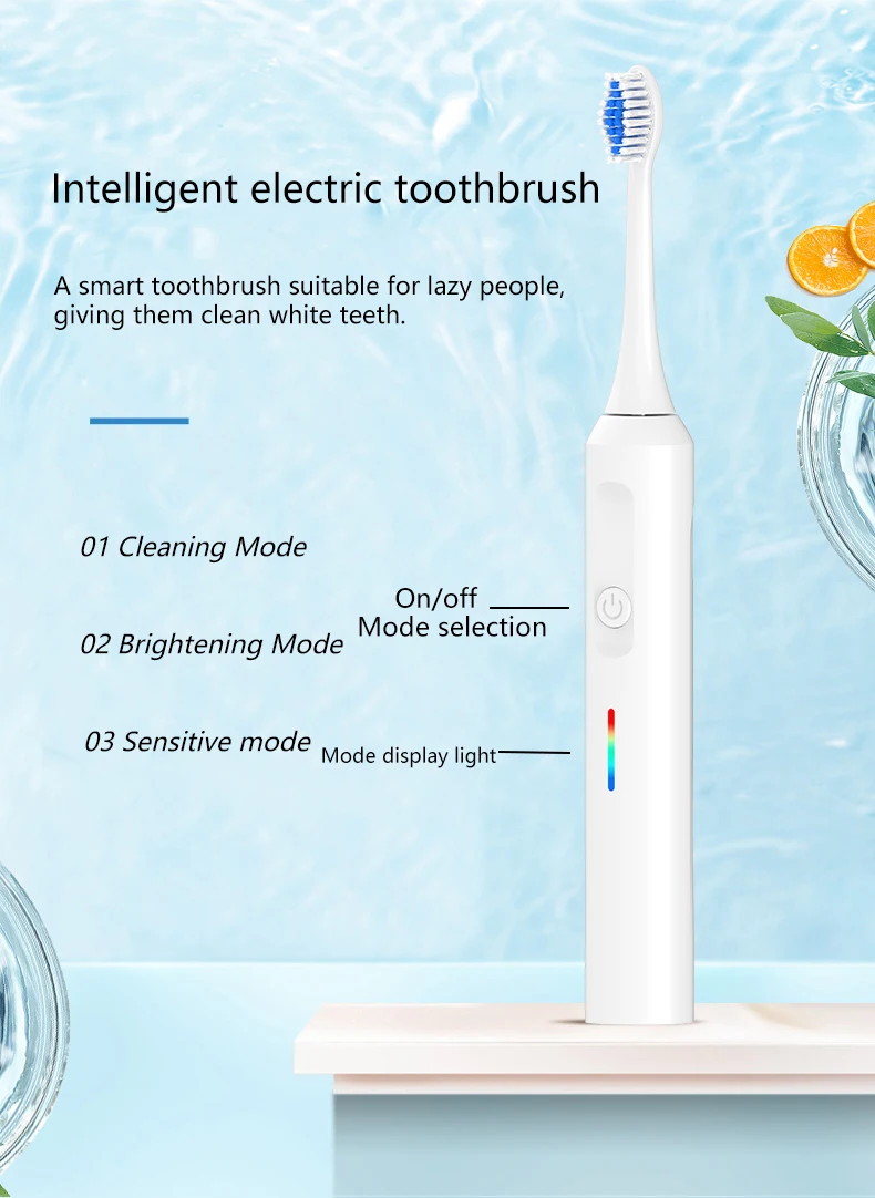 China Factory Wholesale Type Wireless Charging Rechargeable Customized Electric Sonic Toothbrush factory