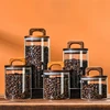 Acacia round storage jar with handle