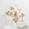 Fleurs de Noël à paillettes champagne de 8,27 pouces