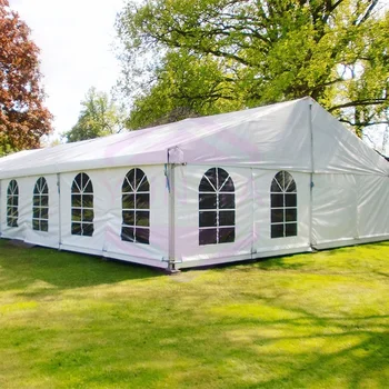 100-200 Seats Waterproof Wedding Marquee for Outdoor Event With Church Windows and Decoration Ceiling Drape