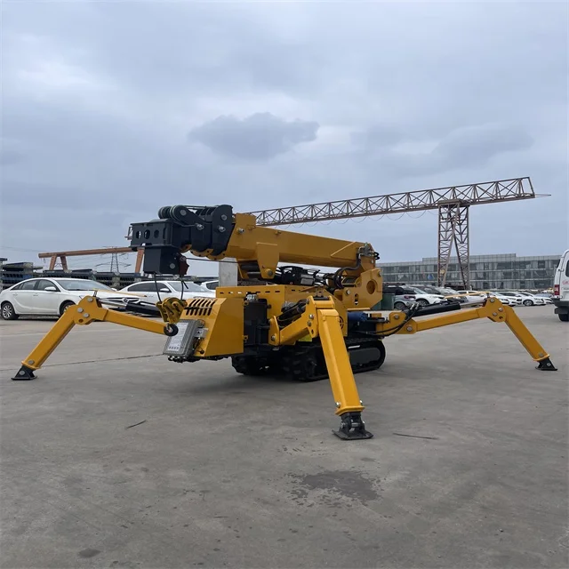 Light and Small Spider Crane with Remote Control Operation, Telescopic Boom Lifting, Lightweight and Widely Applicable