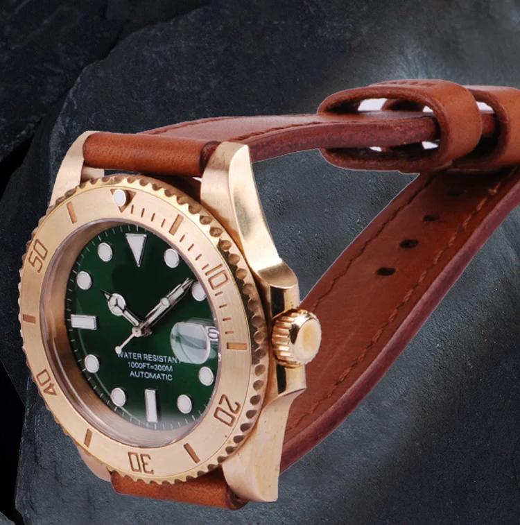 Luxury Sub style Super Luminous Diving Watch Bronze Automatic Sapphire Glass  Water Resistant200M Wrist Watch