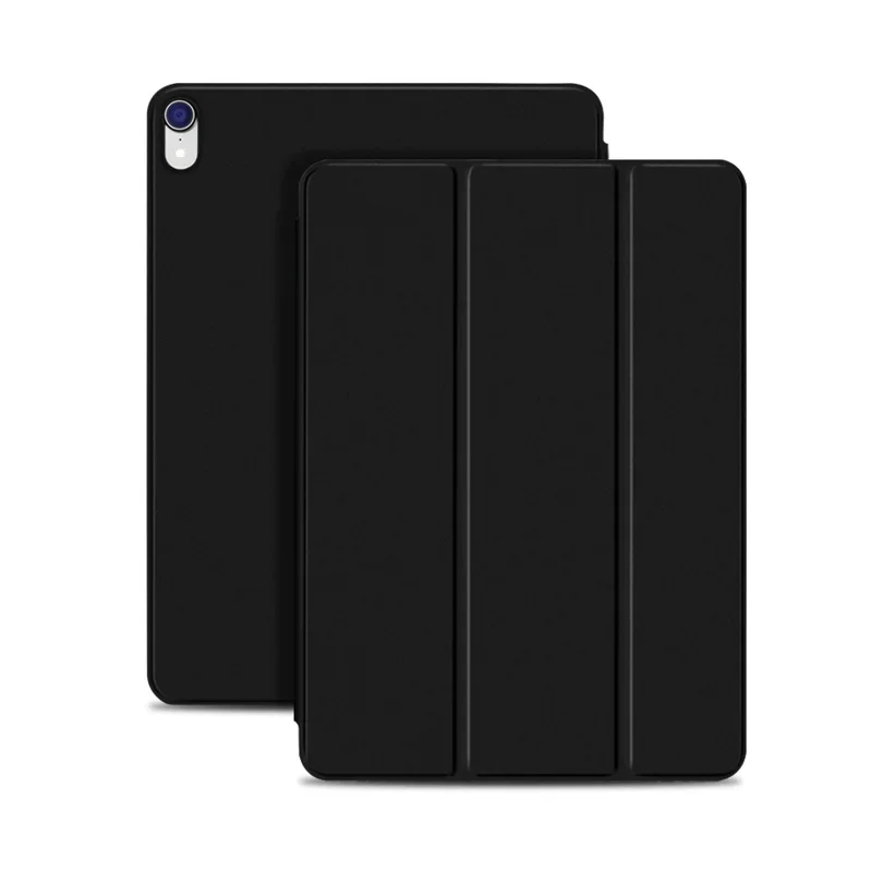 Laudtec Magnetic Attraction Tri-Fold Smart Leather Case Tablet Cases For iPad Air A11 (2025) (2024)/ Pro 11-inch  Black