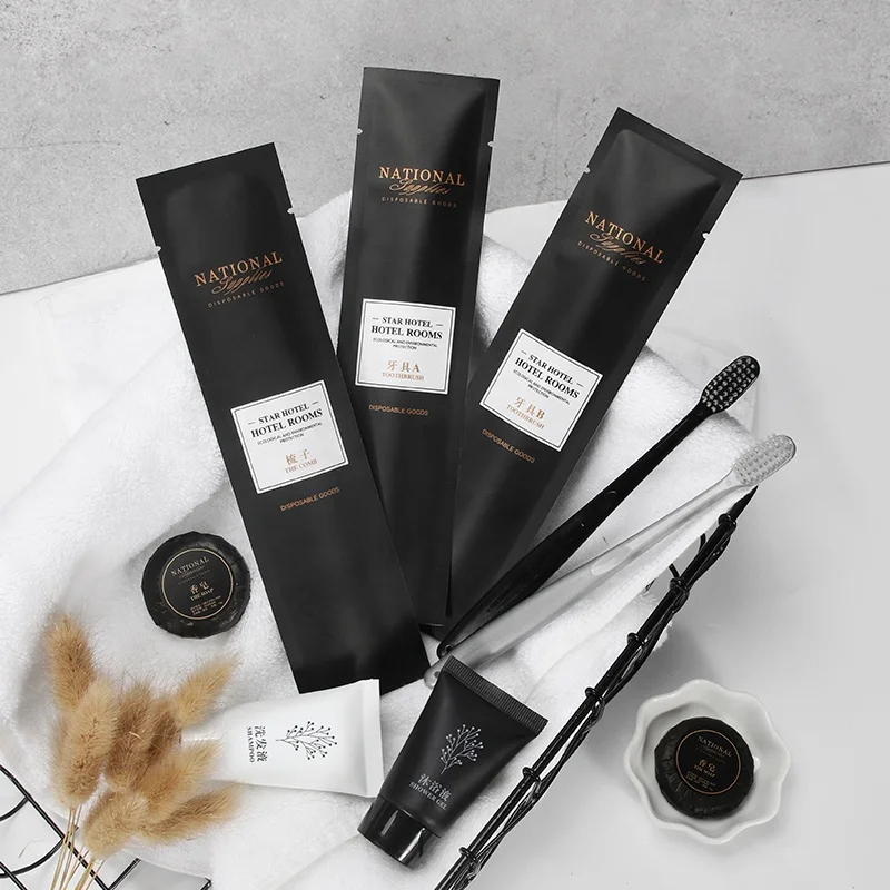 Custom Logo Disposable 5 Star Hotel Shampoo Supplies Amenities Set