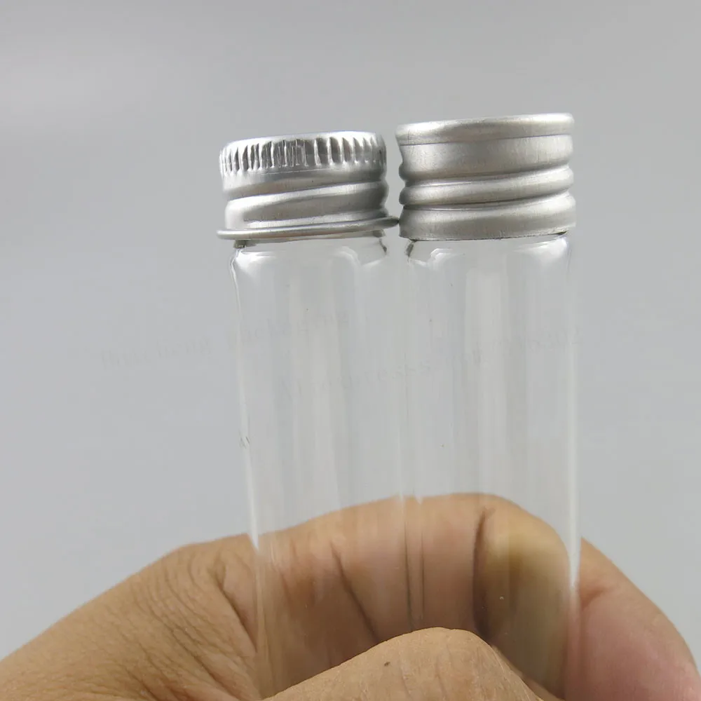 Empty Tiny clear 30ml 45m Borosilicate Glass test Tube 2020 Cosmetic Bath Salt Packaging Cigar Container With Aluminum Screw Cap