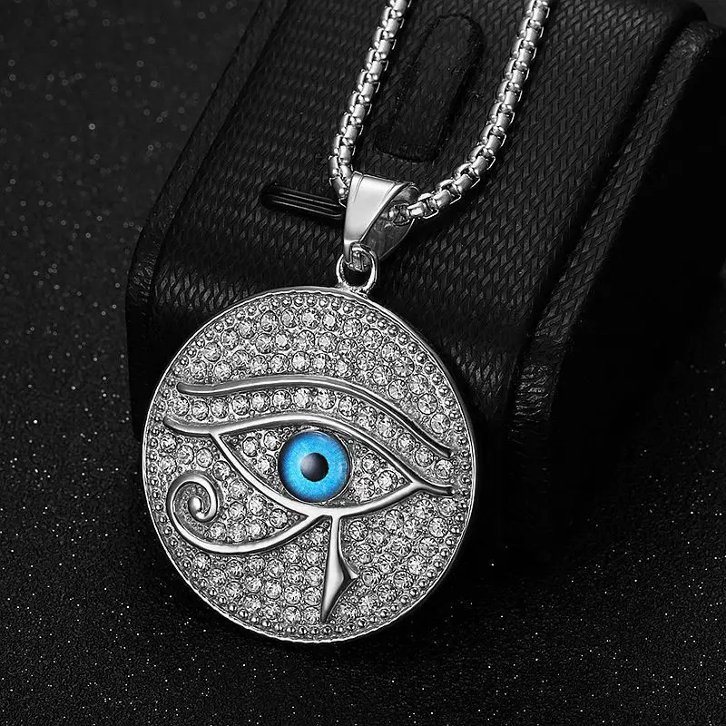 PikaLF Collana con teschio per uomo, collana con spade