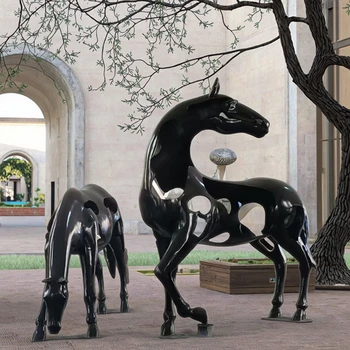 Customize Outdoor Large Bronze Horse Sculpture Statue Abstract Modern Art Decoration for Park Square