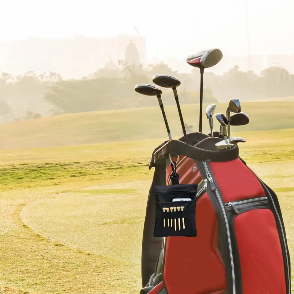 Factory Custom Golf Tee Pouch Bag Zipper Golf Accessory Pouch Golf Ball