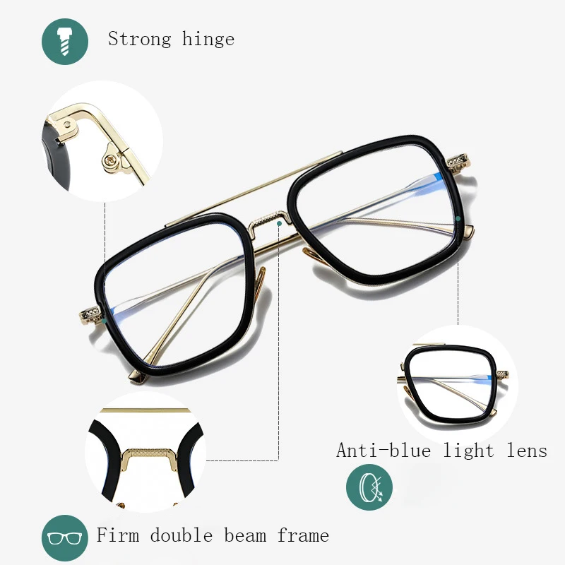Avengers Iron Spider Man Blue Blocking Glasses Fashion Protection