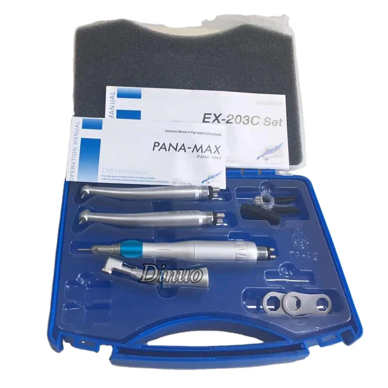 EX203C High-Speed Dental Handpiece kit with Low-Speed Turbine for Pana Max Push Button Kit for Dentist Polishing Tool