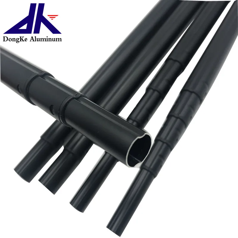 Non Rotation Internal Friction Telescoping Aluminum Pole with Double Groves