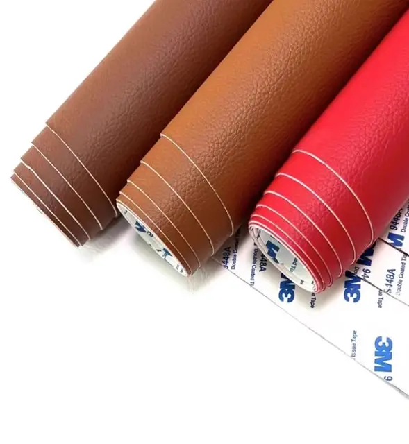 High Quality Custom Leather Upholstery Fabrics Self adhesive Leather PVC Sofa Leather Stickers For Furniture Repair
