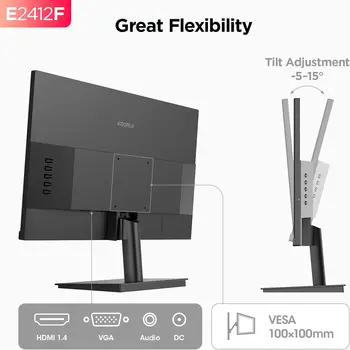 KOORUI E2412F 23.8インチVA LCDデスクトップビジネスPCモニター100Hz