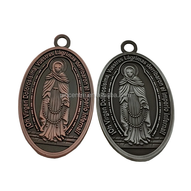 Antique Custom Metal Virgin Mary St Benedict Catholic Religious Medals Manufacturers Buy St