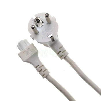 White EU three-core AC power cord with French plug European standard to C5 plug cable