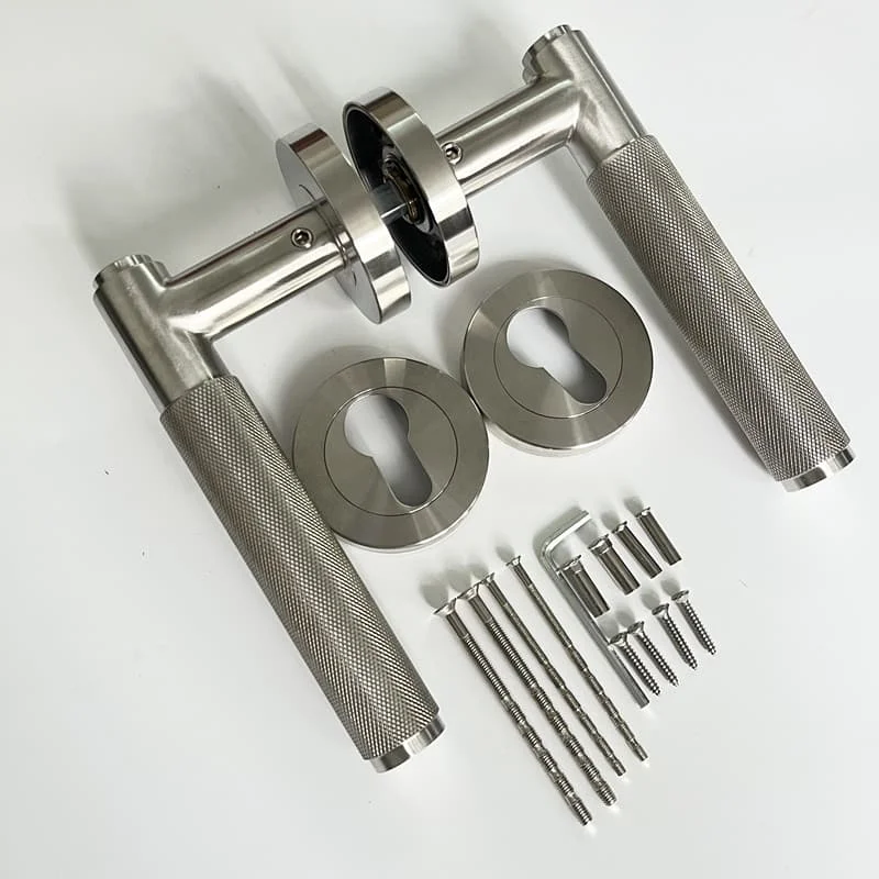 Spanish Style Popular Knurled Door Lever Handle Hardware Knurled