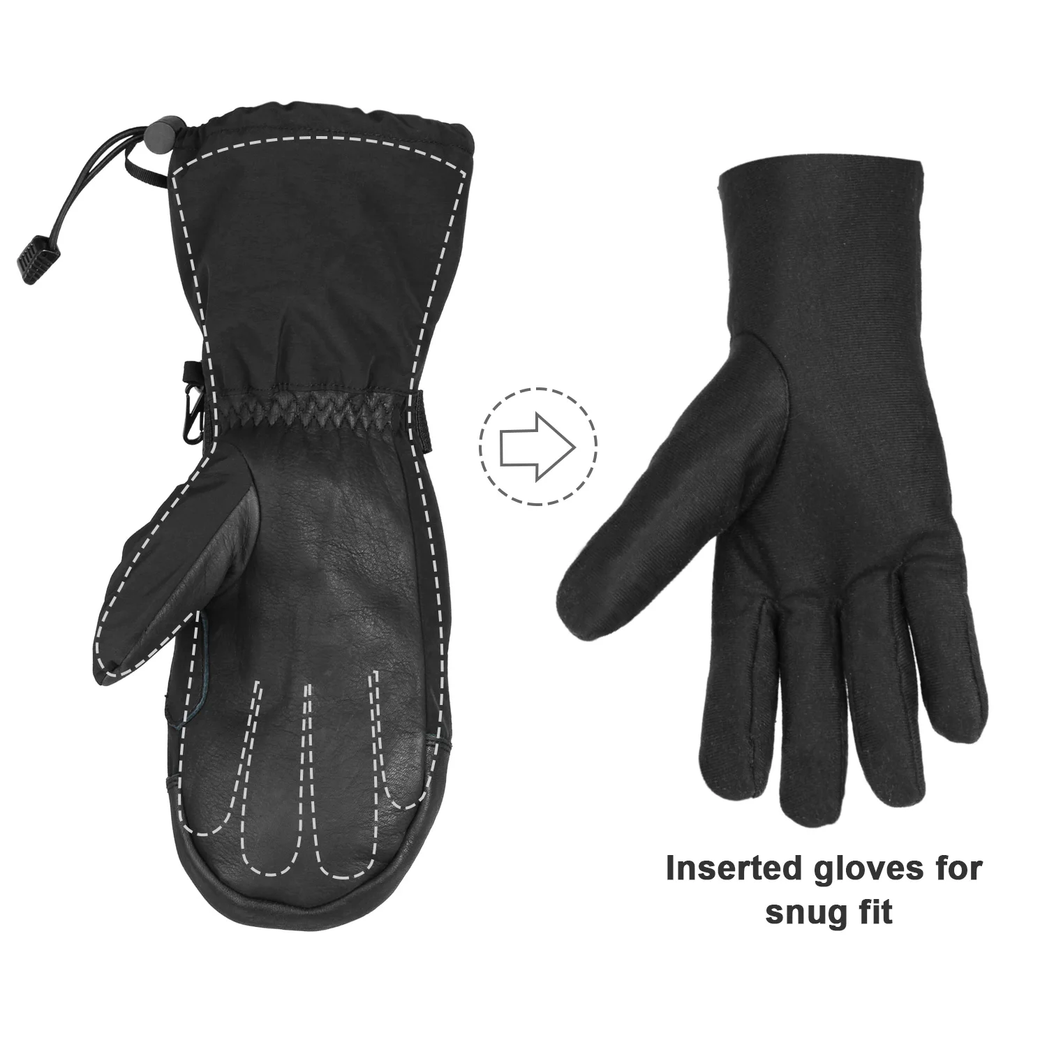 Ozero Winter Gloves Snow Mittens 3m Insulated Thermal For Shoveling
