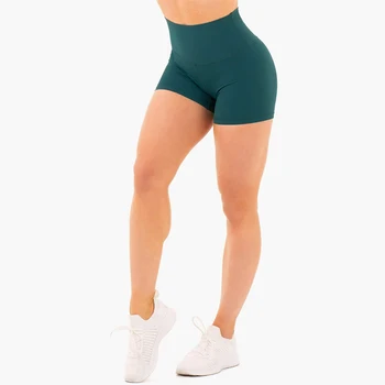 First quality comfortable teal high waist sexy biker shorts yoga fitness for women