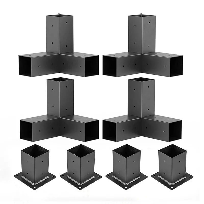 TROPTOLKY Pergola-Halterungen (3 Stück) – Schwarz, Verstellbar 0–180°, Aus Robustem Metall