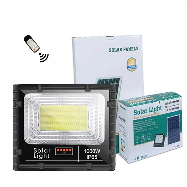 Security Reflector Solar Lighting 40W 100w 200w 300w 500w 800w 1000w Projector LED Solar Flood Light Remote Control Outdoor 3.2V