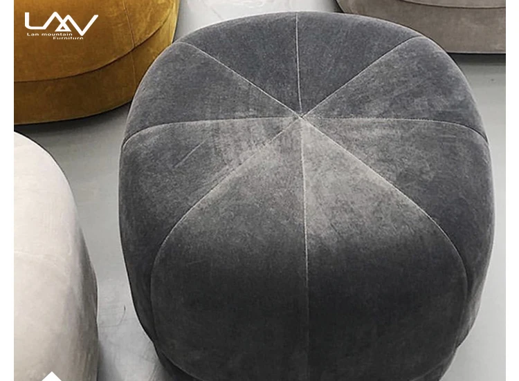 Various Colors Available Nordic Velvet Solid Wood Frame Ottoman Stool ...