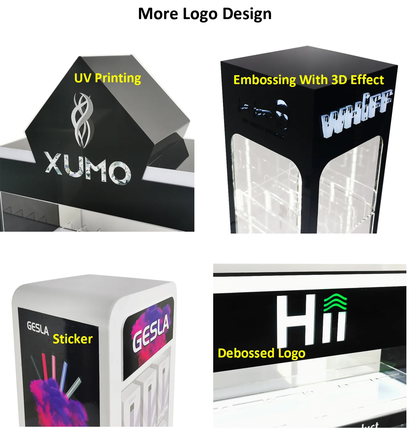 4 Layers Perspex Countertop Hookah Pen Devices Display Racks Custom Large Acrylic Cigarette
