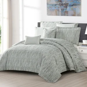 For Factory New Customized High Quality 200TC Vintage Jacquard 100% Polyester 8pcs Bedding Set Comforter