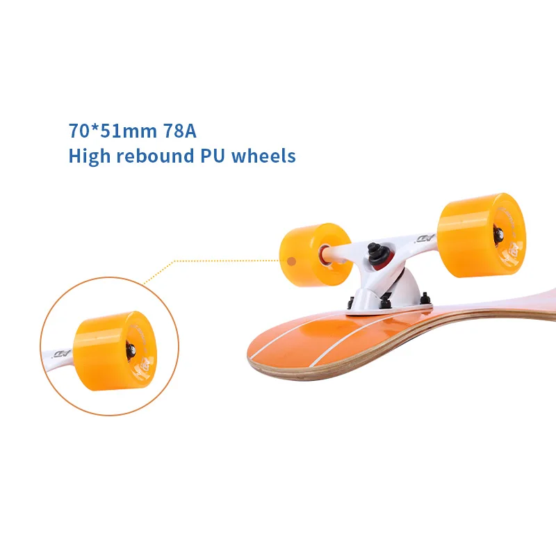 ロングスケートボード 竹の木　バンブー　コンプリート 安い42*9インチデッキコンプリートウッドバンブースケートボード