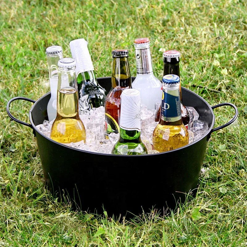 Secchiello Per Ghiaccio In Acciaio Inox Con Manici | Grande Capacità, Per Champagne, Birra E Bevande | Design Compatto E Portatile Per Feste E Outdoor