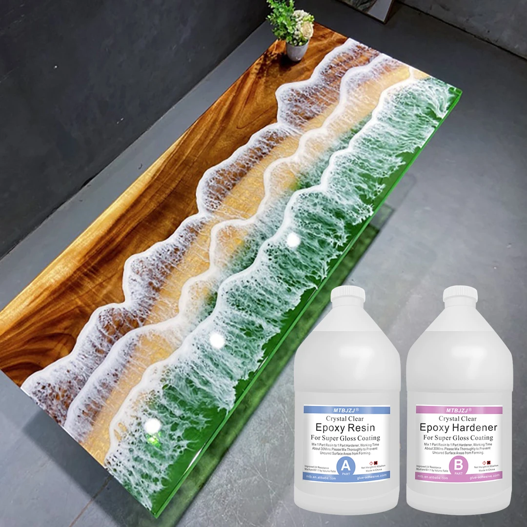 Super Gloss Epoxy Resin UV Stable Glass Like Finish for Bar Counters and  Wood Tabletops, 1 Gallon Kit Easy Mixing at 1-1 by Volume: :  Industrial & Scientific