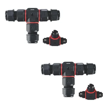 AC400V T1-2/3 Core IP68 Waterproof Connector 8-12mm;6-10mm Screw Locking Civil Industrial Cable T1 Connectors"