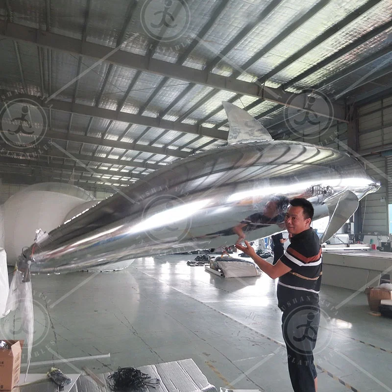 Custom Party Decoration Remote Control Flight Helium Dolphins Cartoon Advertising Inflatable Flying Dolphin