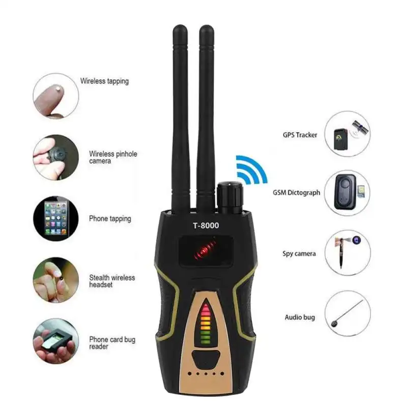 T8000 Anti Spy Detector Camera Finder RF Signal Detector GPS Bug Detector